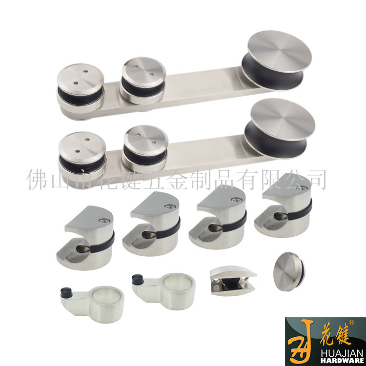 佛山不锈钢玻璃移门滑轮NSK轴承吊轮01A对墙不锈钢玻璃滑门吊轮五金套装