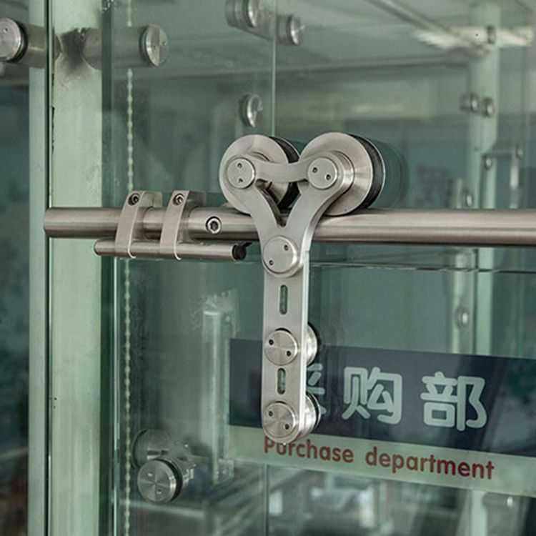 酒店工程不锈钢轨道移门五金件止动器防撞器11A-3双滑轮款不锈钢限位器